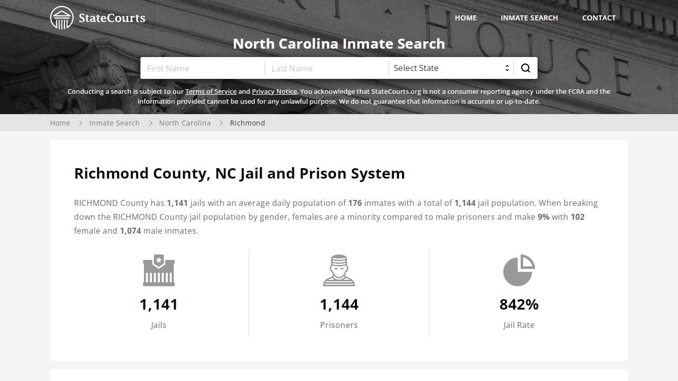 Richmond County, NC Inmate Search - StateCourts