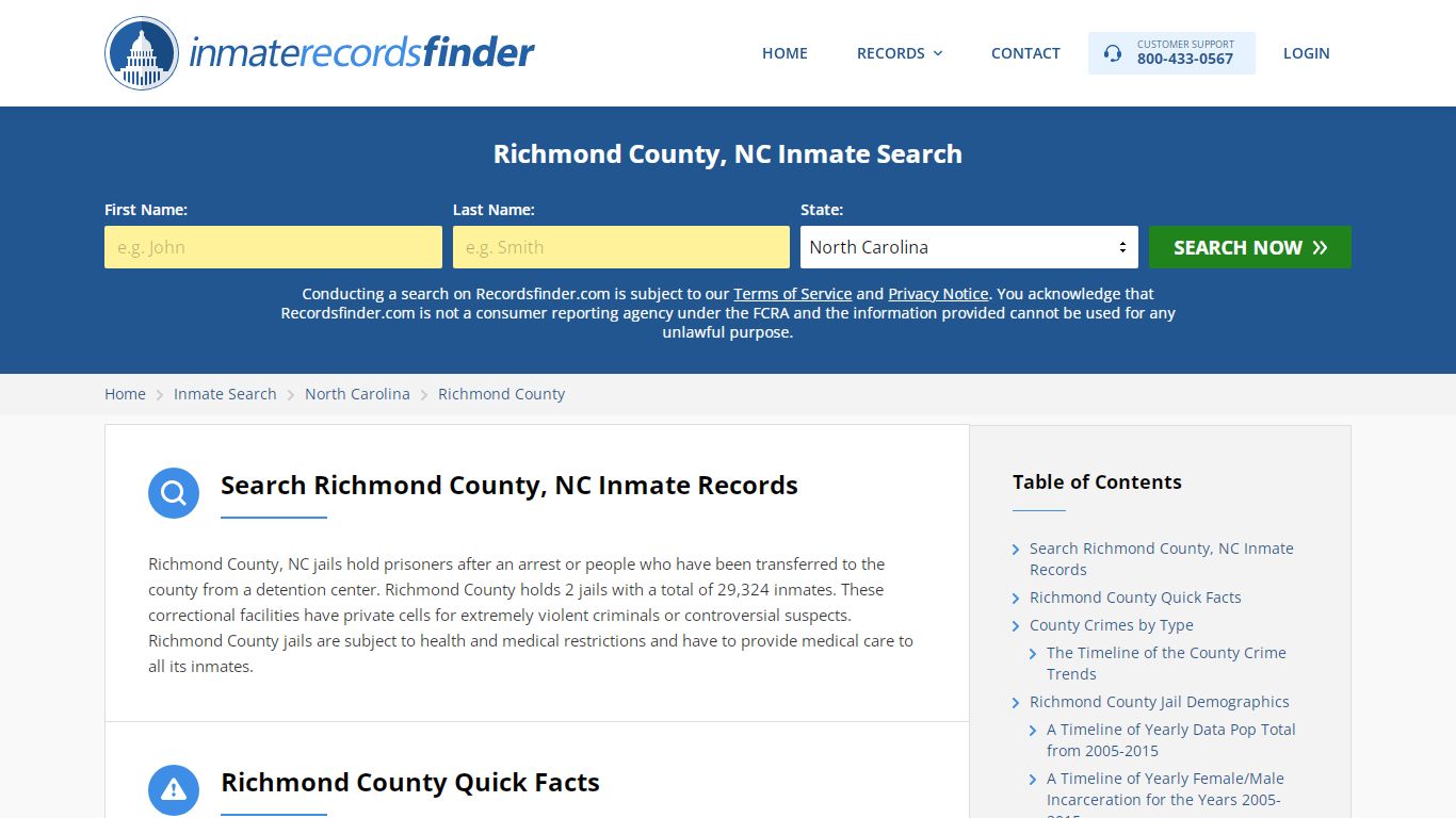 Richmond County, NC Inmate Lookup & Jail Records Online